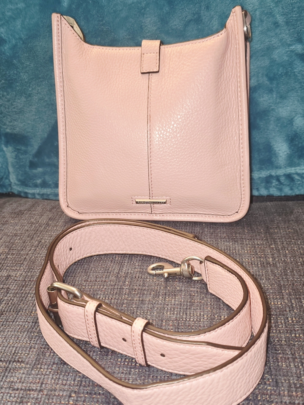 Rebecca Minkoff Kylie Lavendar Unlined Pebbled Leather Crossbody Bag Purse - Picture 2 of 12